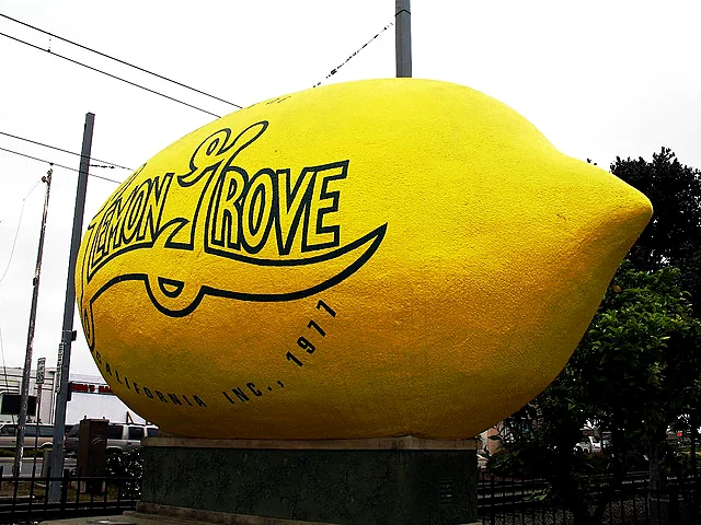 The Giant Lemon representing Lemon Grove, California