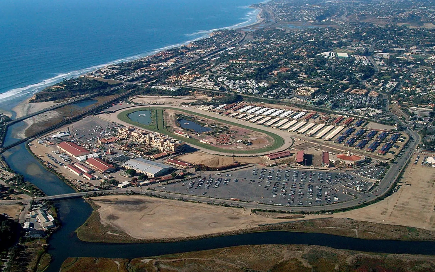 Del Mar Racetrack and coastline in Del Mar California