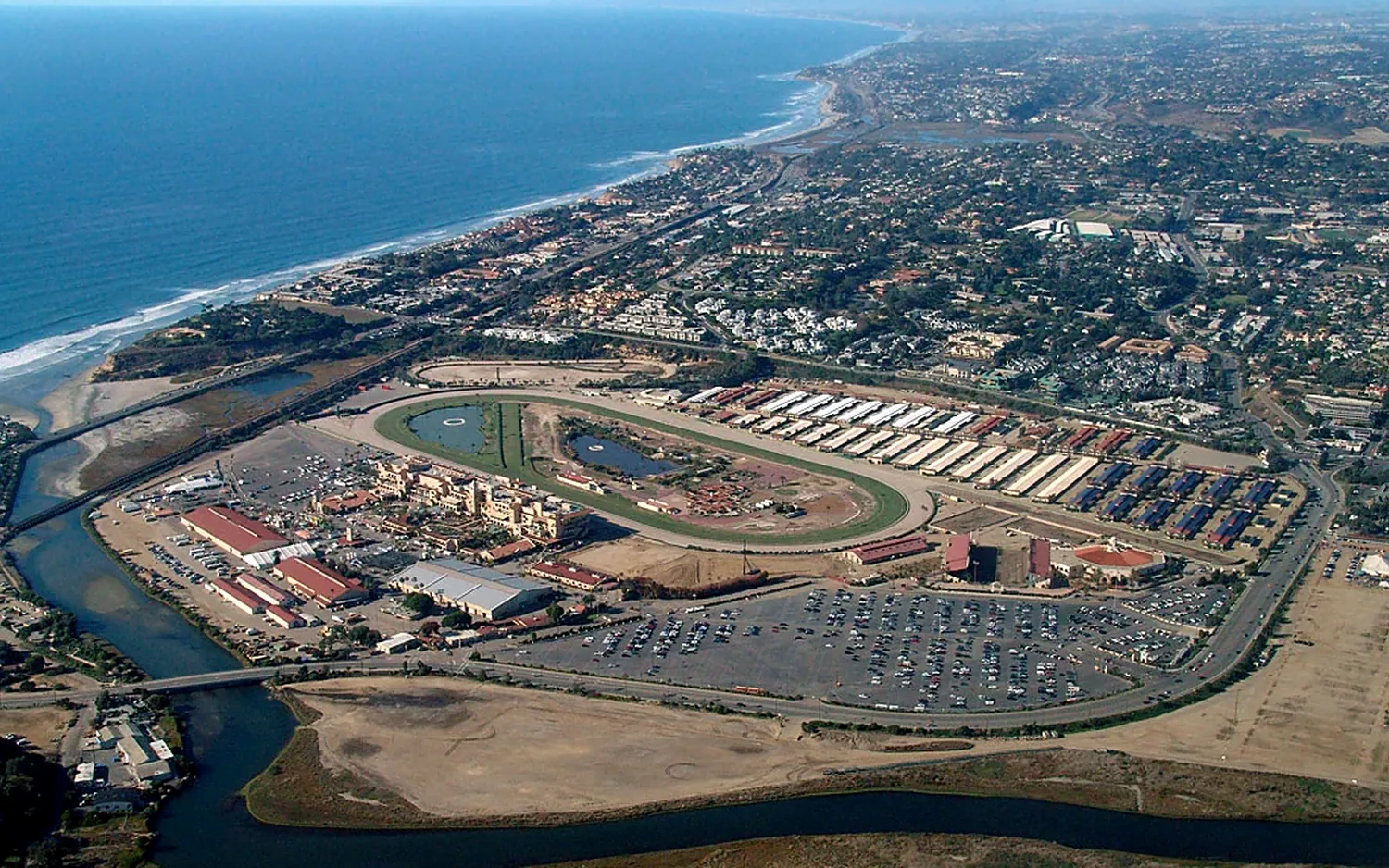 Del Mar Racetrack and coastline in Del Mar California