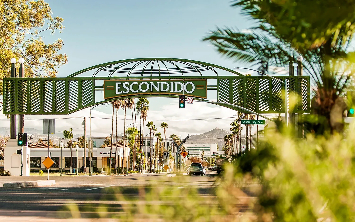 The Giving Arch over Grand Avenue in downtown Escondido California