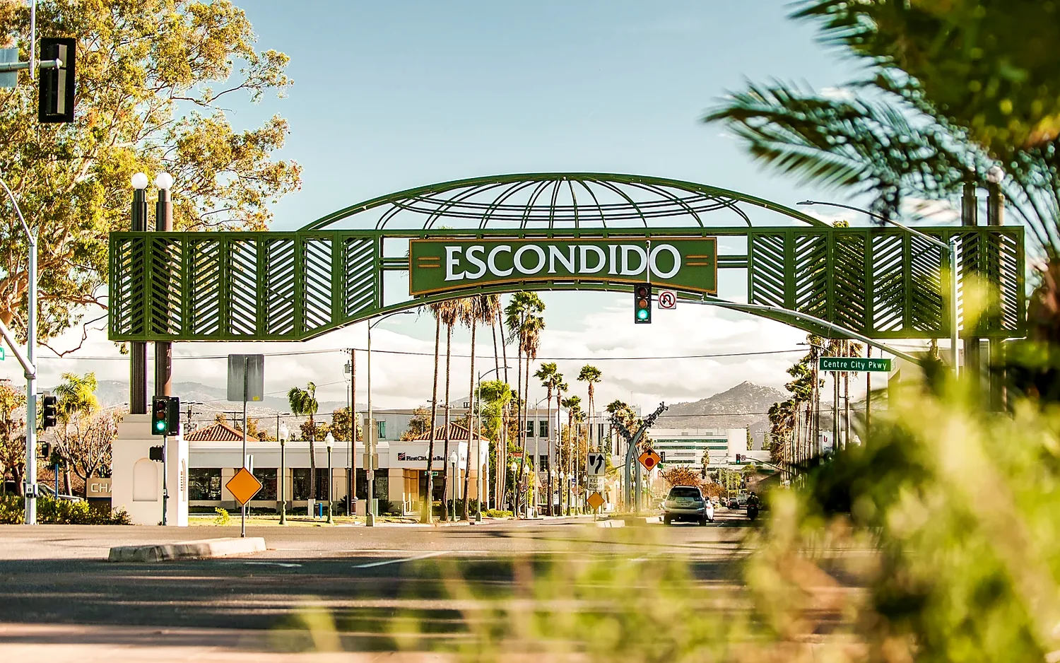 The Giving Arch over Grand Avenue in downtown Escondido California