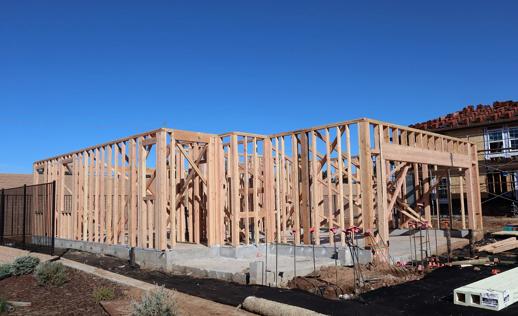 Wood framing for a residential addition or ADU
