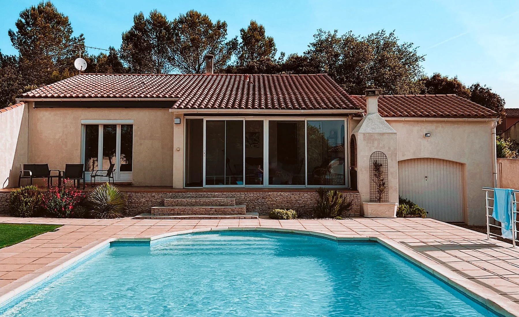 Residential pool and outdoor living area